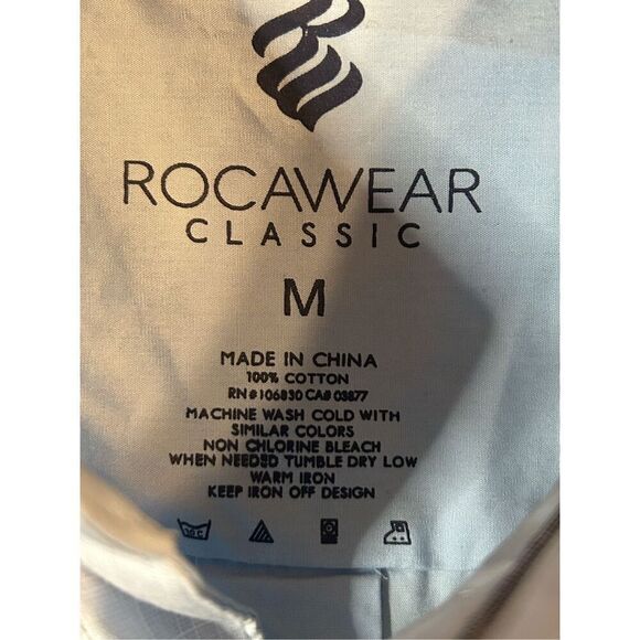 ROCAWEAR Men's Button Front Shirt size Medium Sky Blue Long Sleeve nwt (4910) - Picture 4 of 6